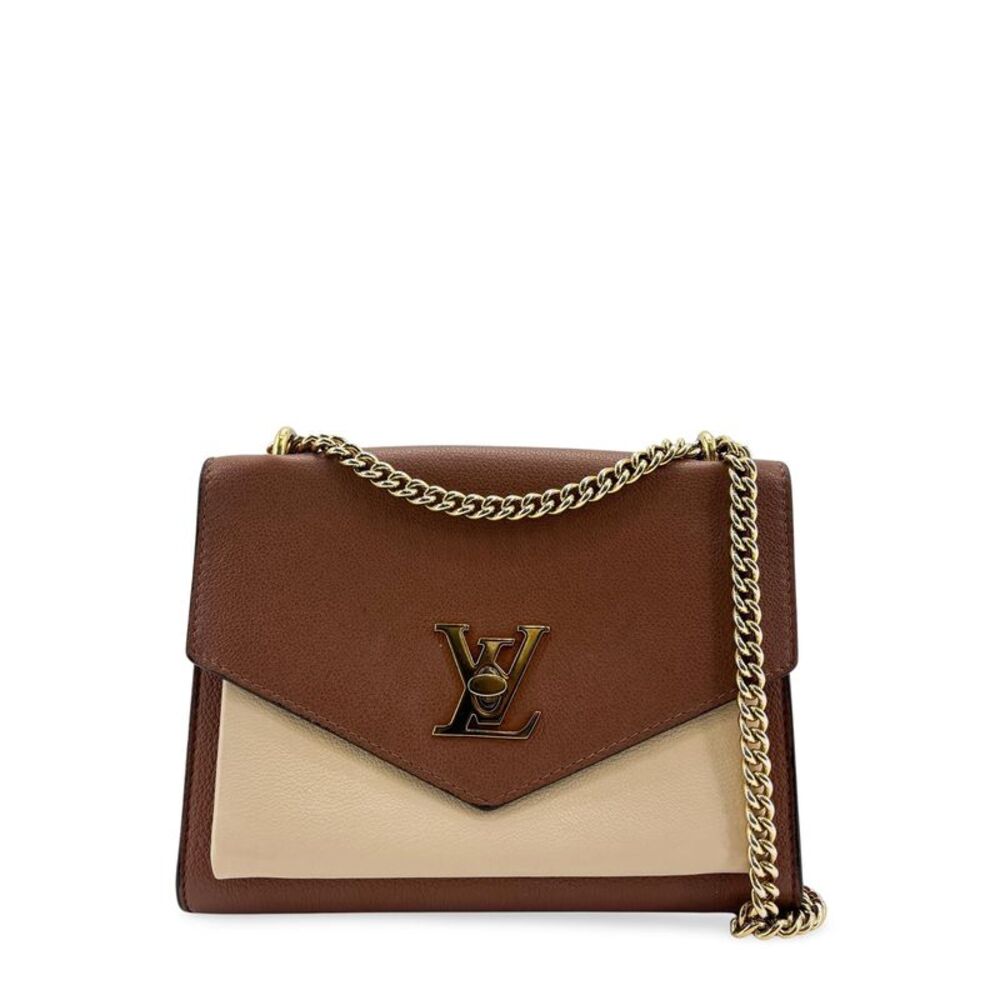 Louis Vuitton My Lock Me Chain Shoulder Bag Brown Beige